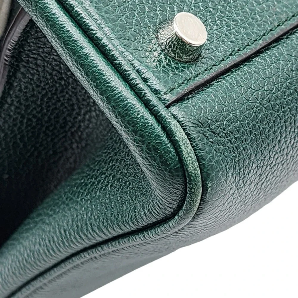 Gucci Zumi Top Handle Bag Leather Medium Green - Picture 14 of 16
